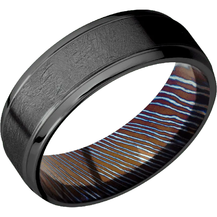 Earrings Lashbrook Zirconium Distressed Polish Finish Titanium Damascus