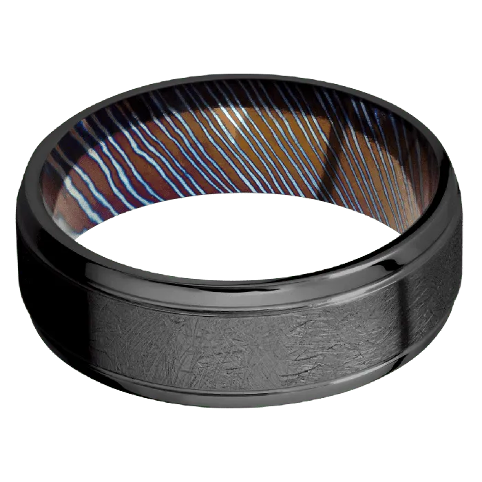 Earrings Lashbrook Zirconium Distressed Polish Finish Titanium Damascus