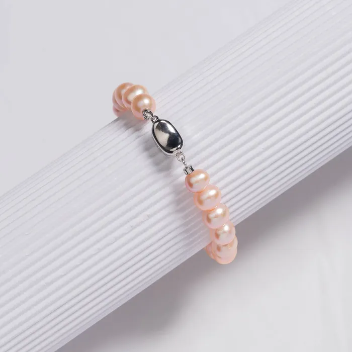 Bracelets Excellent Lustre Pink Freshwater Pearl Bracelet WB00170 Pearly Lustre