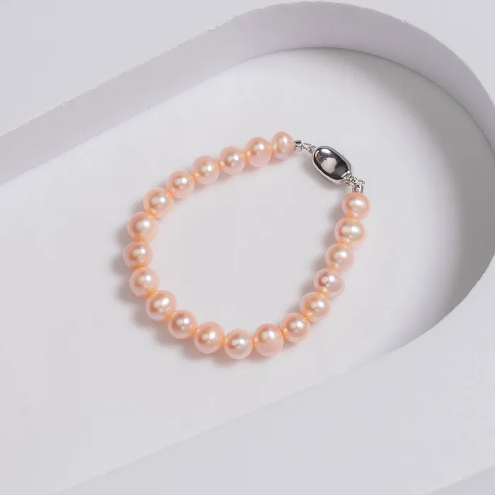 Bracelets Excellent Lustre Pink Freshwater Pearl Bracelet WB00170 Pearly Lustre
