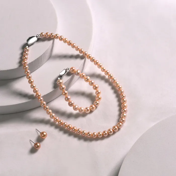 Bracelets Excellent Lustre Pink Freshwater Pearl Bracelet WB00170 Pearly Lustre