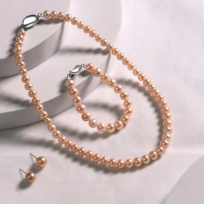 Bracelets Excellent Lustre Pink Freshwater Pearl Bracelet WB00170 Pearly Lustre