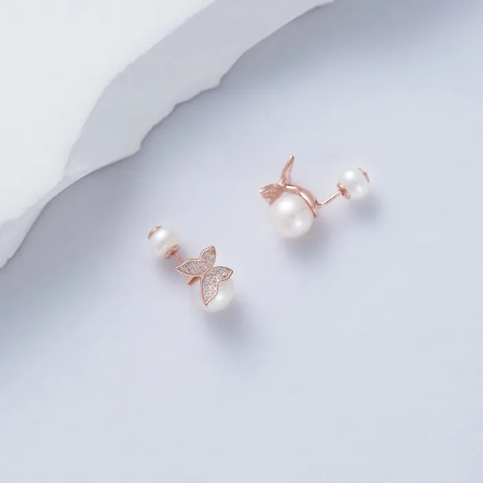 Pearly Lustre Earrings Top Grade Freshwater Pearl Earrings WE00692 GARDENS