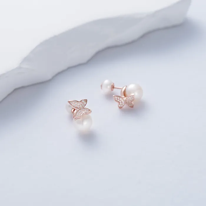 Pearly Lustre Earrings Top Grade Freshwater Pearl Earrings WE00692 GARDENS