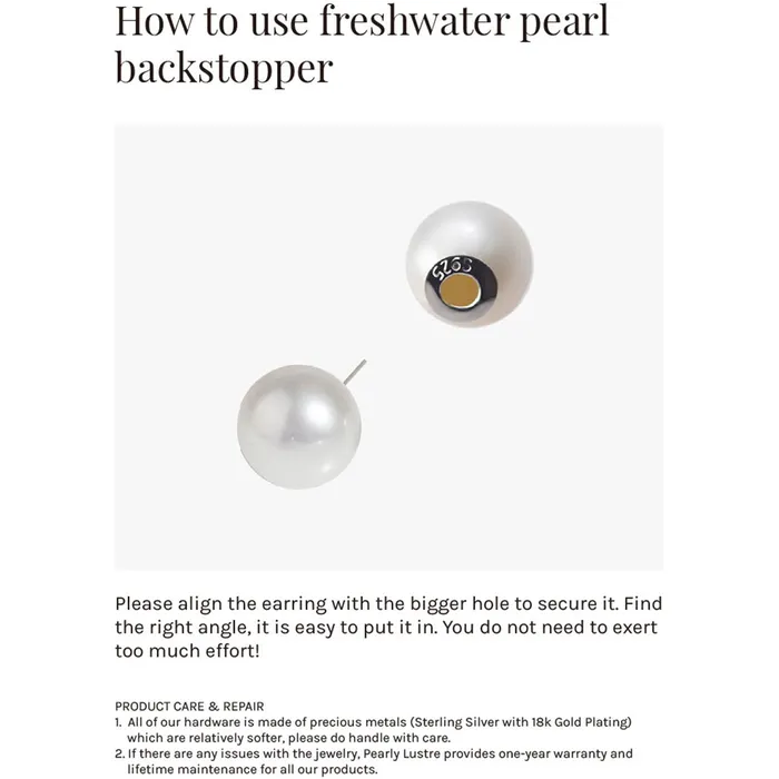 Pearly Lustre Earrings Top Grade Freshwater Pearl Earrings WE00692 GARDENS