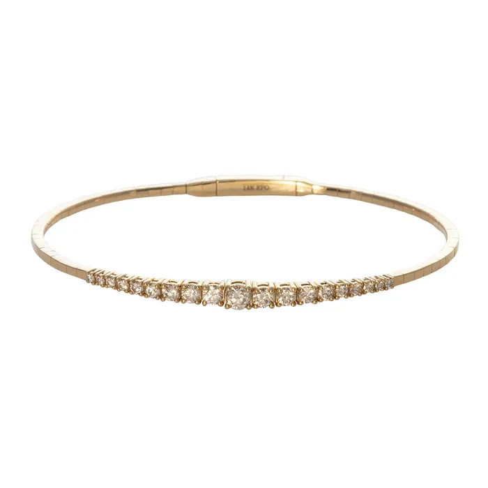 Croghans PreStyled Sets 85ctw Graduated Diamond 14K Yellow Gold Flex Bangle Croghans PreStyled Sets 85ctw Graduated Diamond 14K Yellow Gold Flex Bangle