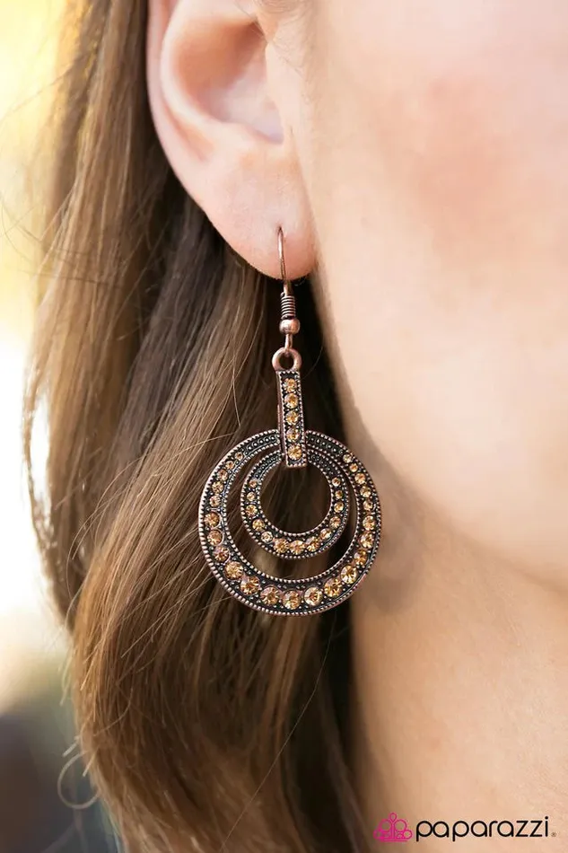 Earrings Paparazzi Jewelry Paparazzi Earring Cant Dull My Sparkle Copper