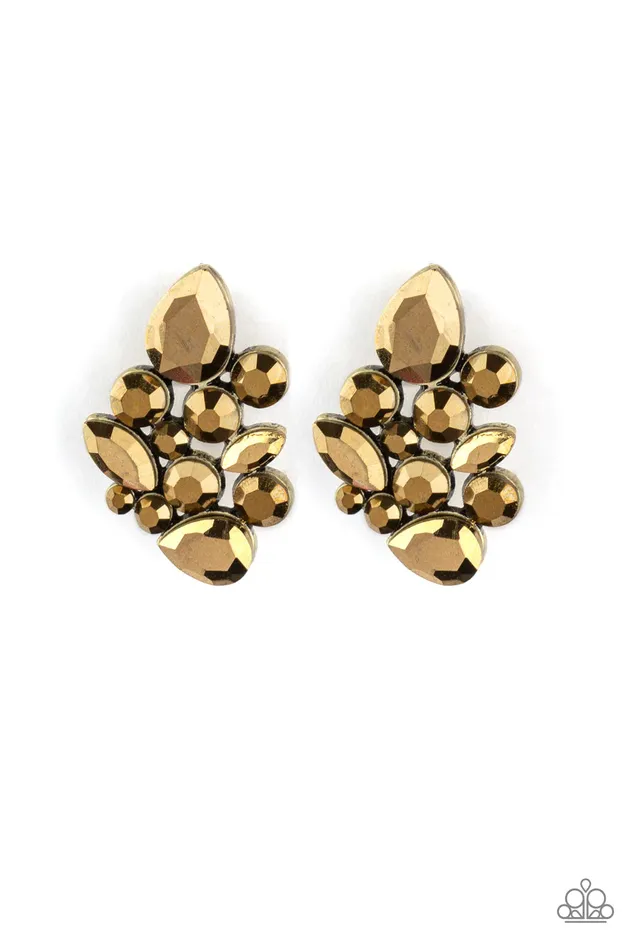 Earrings Paparazzi Jewelry Paparazzi Earring Galaxy Glimmer Brass