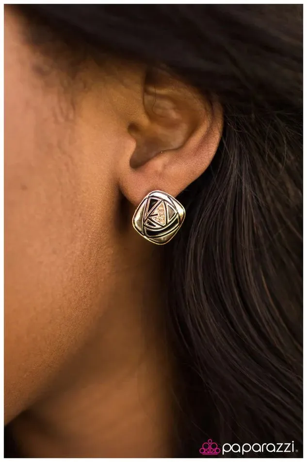 Earrings Paparazzi Jewelry Paparazzi Earring Radio Star Gold