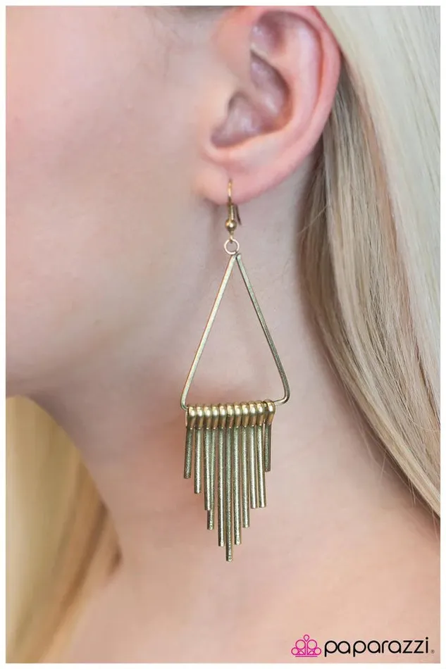 Earrings Paparazzi Jewelry Paparazzi Earring Spoke Too Soon Brass