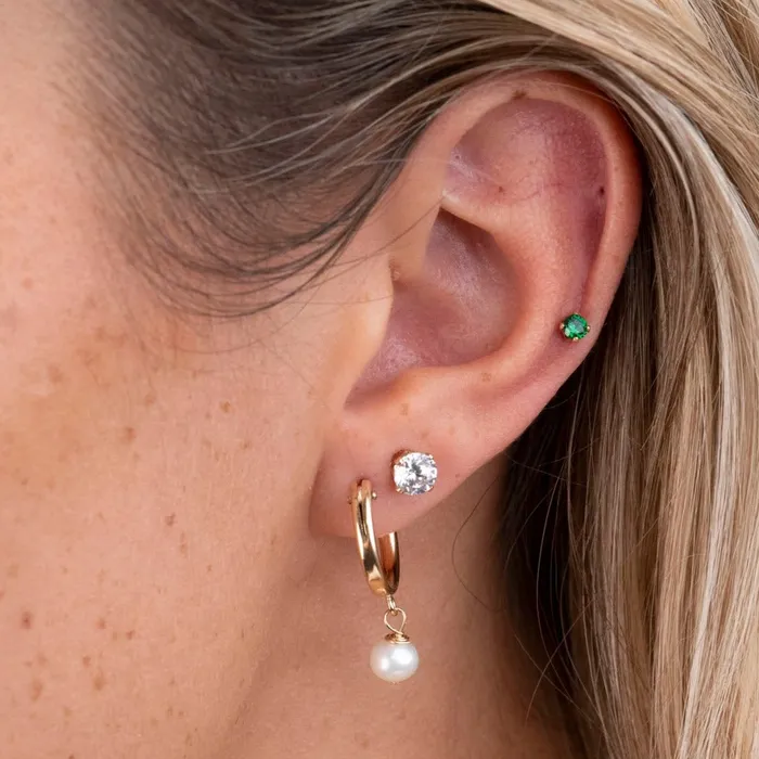 Gold Filled Crystal Birthstone Studs RG PreStyled Sets