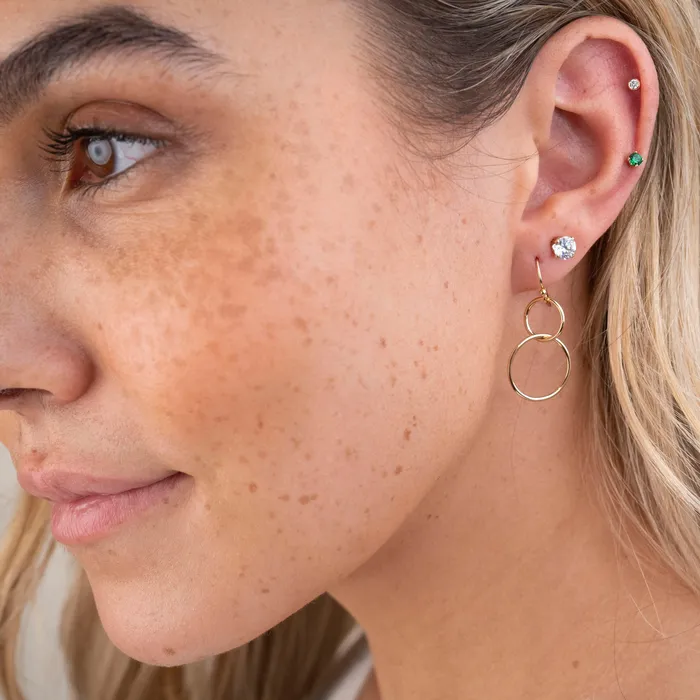 Gold Filled Crystal Birthstone Studs RG PreStyled Sets