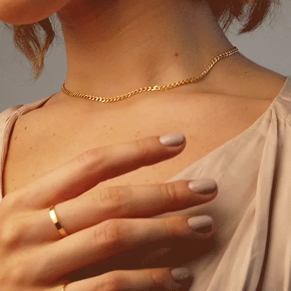 Gold Filled Curb Link Necklace TheRoseGypsy Necklaces