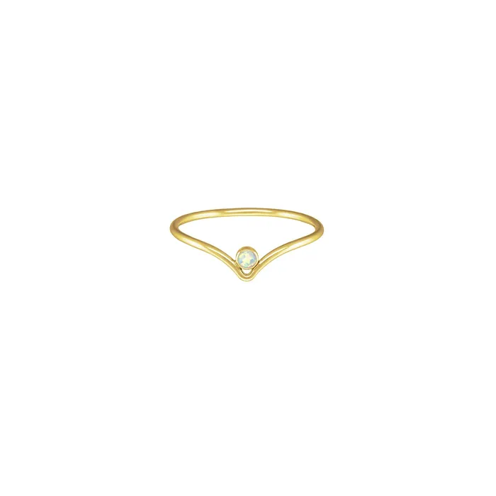Gold Filled Lab Opal Chevron Stacker RG PreStyled Sets