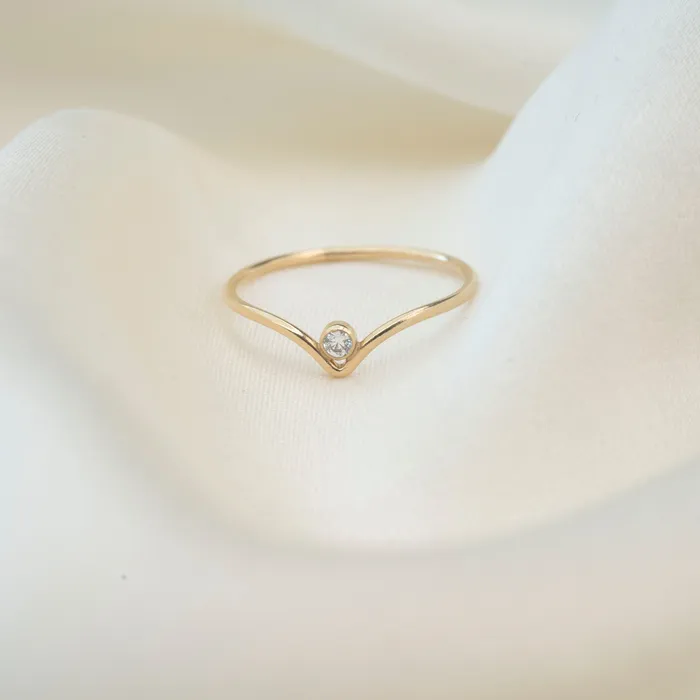 Gold Filled Lab Opal Chevron Stacker RG PreStyled Sets