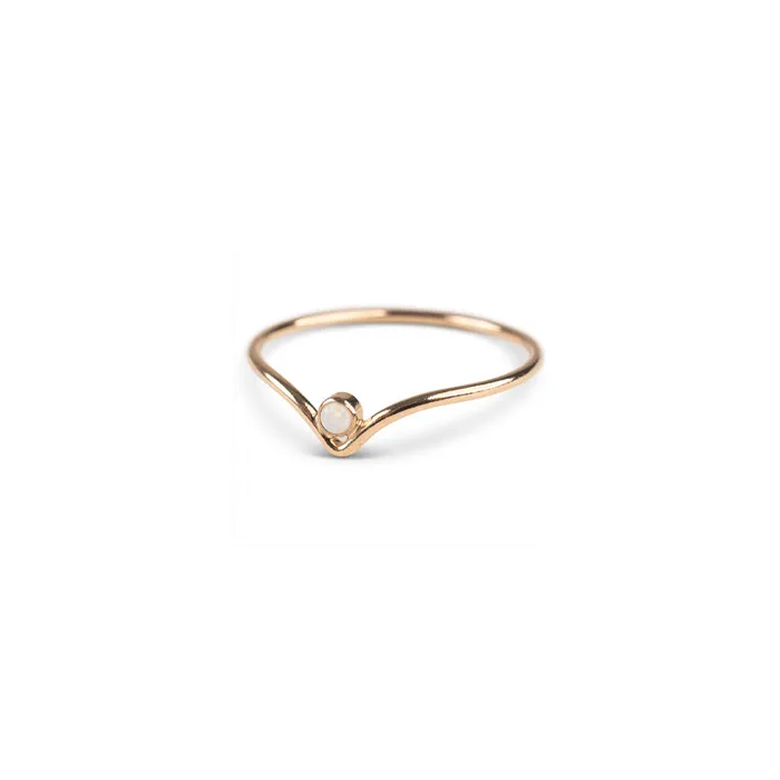 Gold Filled Lab Opal Chevron Stacker RG PreStyled Sets