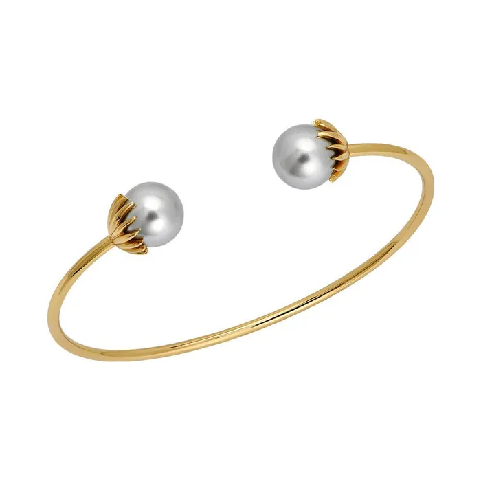 Goldbug Pearl Palm Frond Cuff Bangle Goldbug Collection Earrings