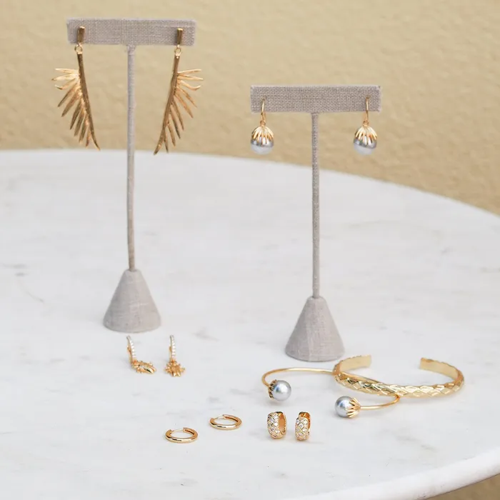Goldbug Pearl Palm Frond Cuff Bangle Goldbug Collection Earrings