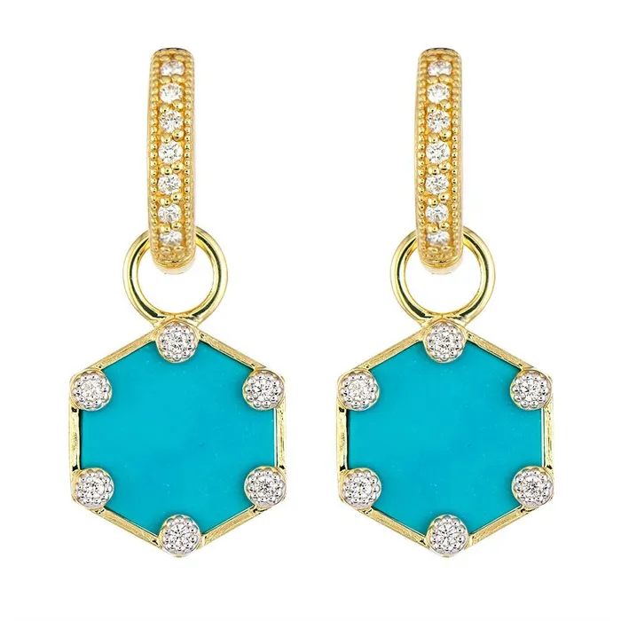 Jude Frances Earrings Jude Frances Provence Hexagon Turquoise Earring Charms Jude Frances Earrings Jude Frances Provence Hexagon Turquoise Earring Charms