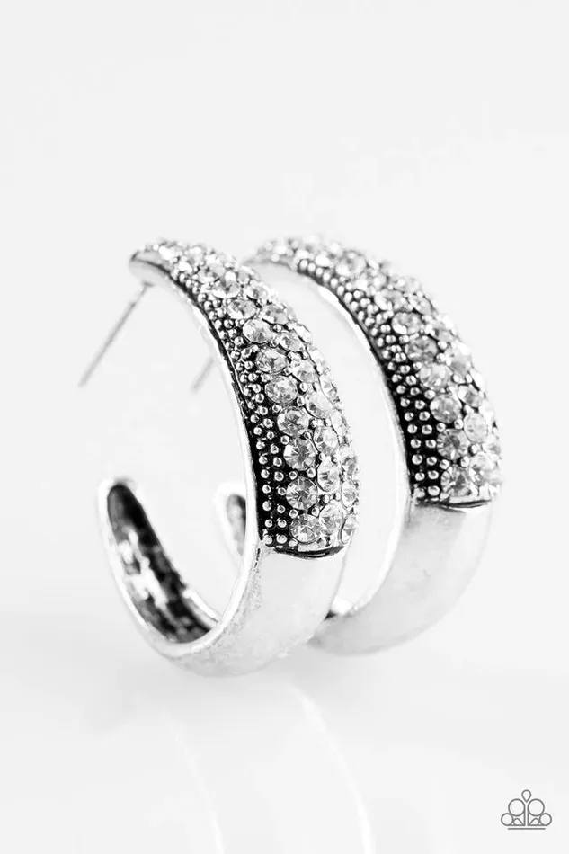 Paparazzi Earring Glitter Jam White Paparazzi Jewelry Earrings
