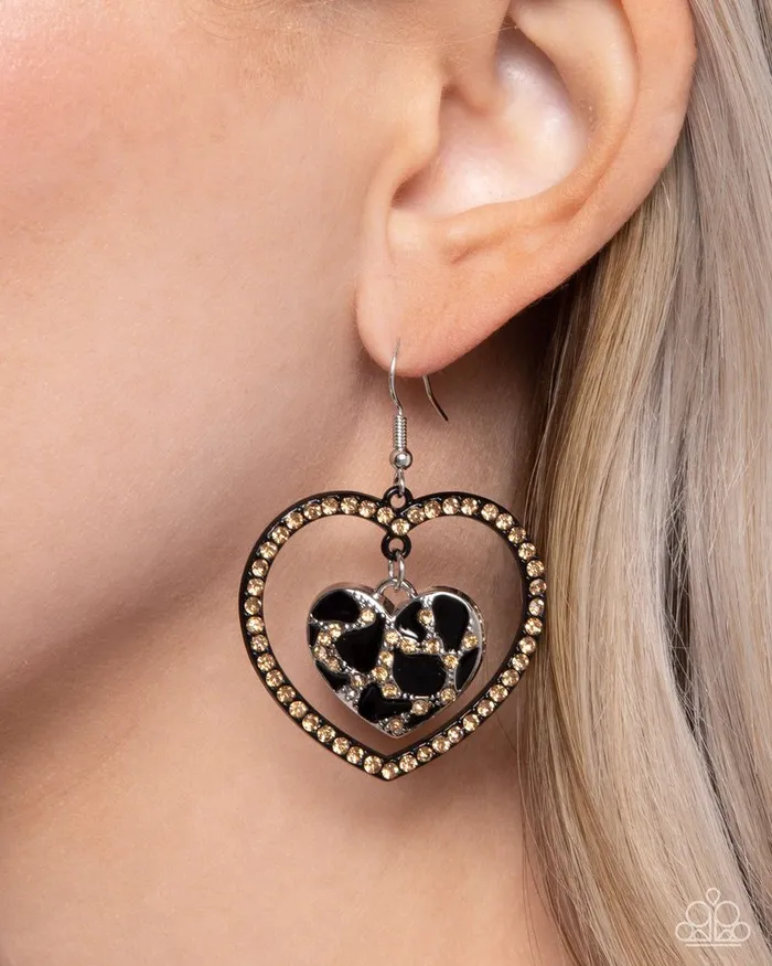 Paparazzi Earring Leopard Love Black Paparazzi Jewelry Earrings