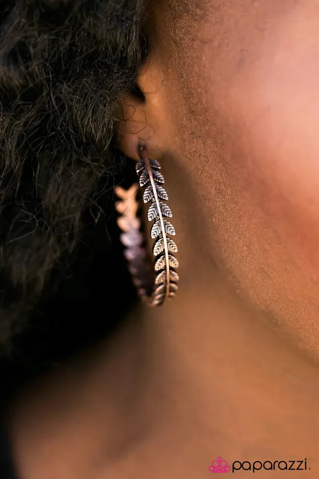 Paparazzi Earring Rome Roaming Copper Paparazzi Jewelry Earrings