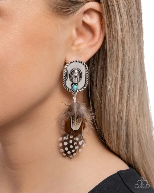 Paparazzi Jewelry Earrings Paparazzi Earring Feathered Fairy Tale Brown