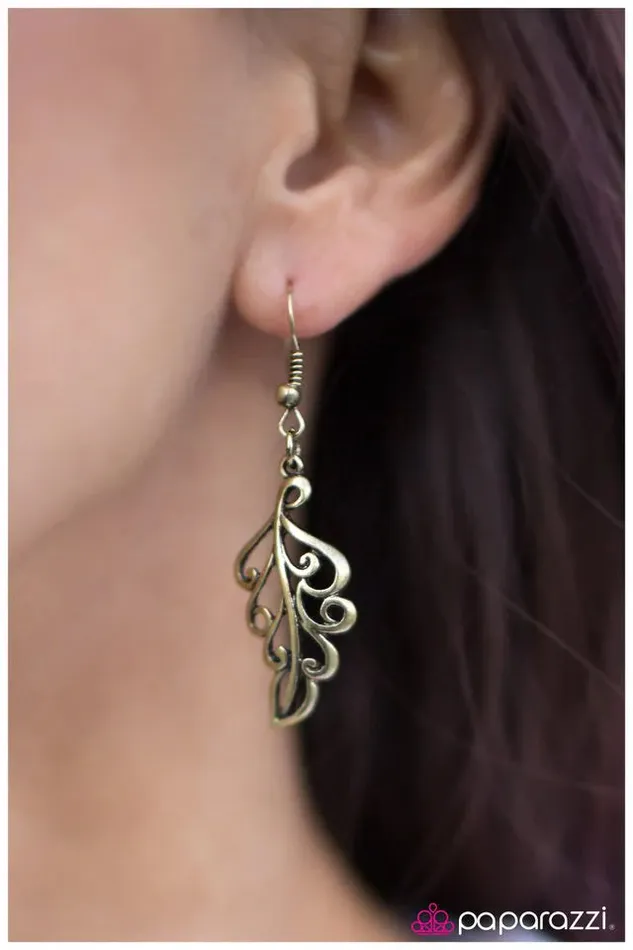 Paparazzi Jewelry Earrings Paparazzi Earring The QUILL Of It All Brass