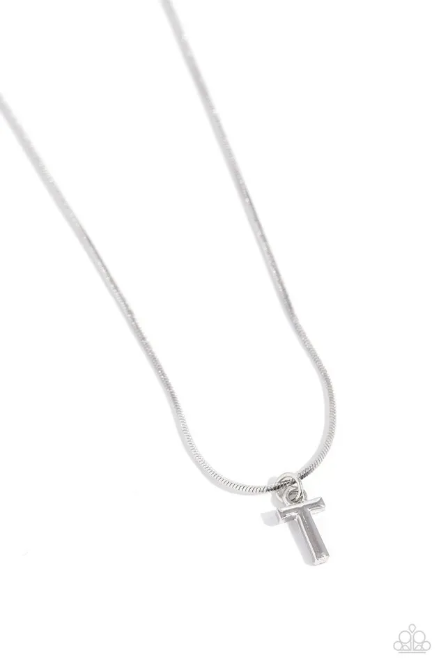 Paparazzi Necklace Seize the Initial Silver T Paparazzi Jewelry Necklaces Paparazzi Necklace Seize the Initial Silver T Paparazzi Jewelry Necklaces