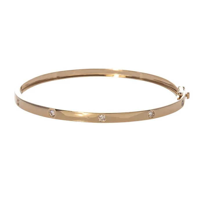 PreStyled Sets Croghans 30ctw Diamond Flush Set 14K Yellow Gold Bangle
