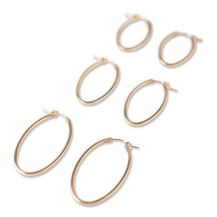 PreStyled Sets RG Gold Filled Oval Hoops