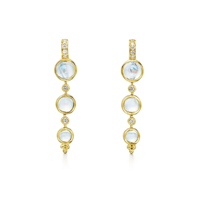 Temple St Clair Triple Lunar Drop Earrings Temple St Clair Earrings