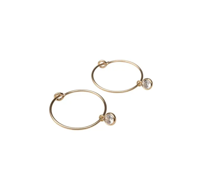 TheRoseGypsy PreStyled Sets Gold Filled Dainty Crystal Hoops