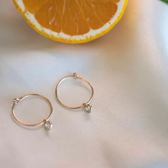 TheRoseGypsy PreStyled Sets Gold Filled Dainty Crystal Hoops