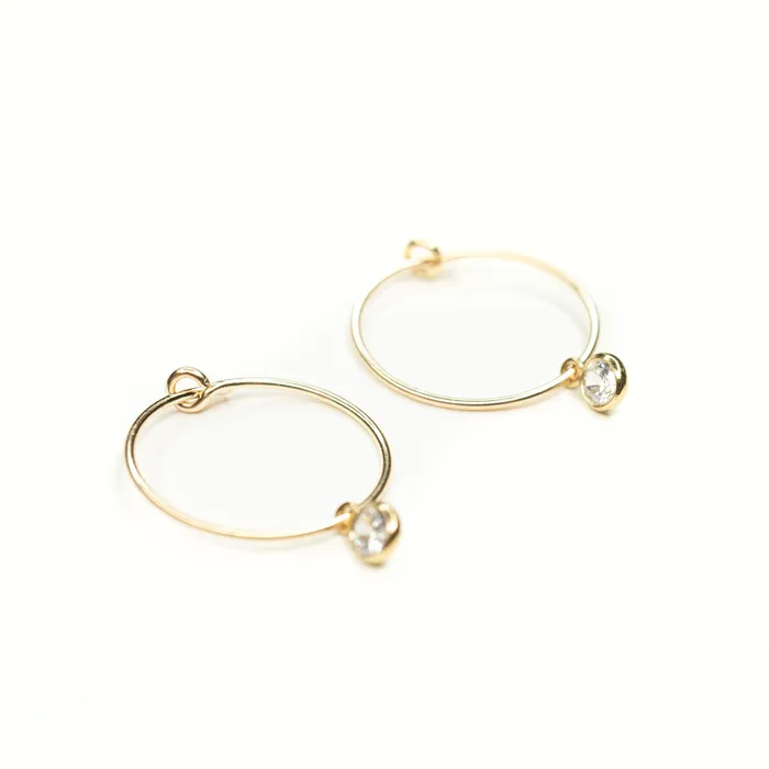 TheRoseGypsy PreStyled Sets Gold Filled Dainty Crystal Hoops