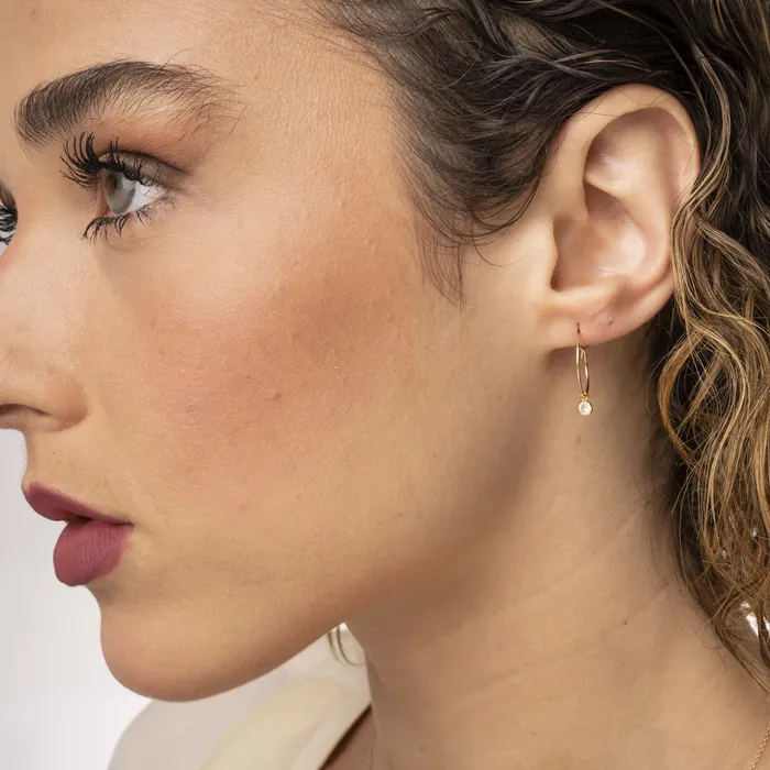 TheRoseGypsy PreStyled Sets Gold Filled Dainty Crystal Hoops