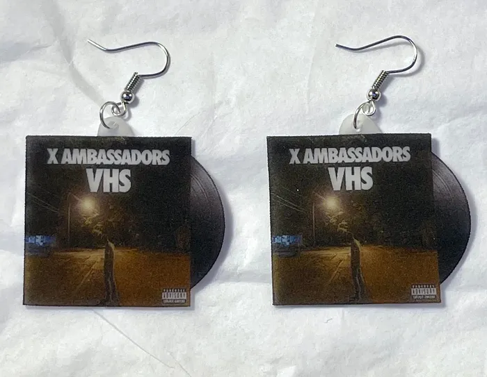 X Ambassadors VHS Vinyl Album Handmade Earrings Sam Makes Things Earrings