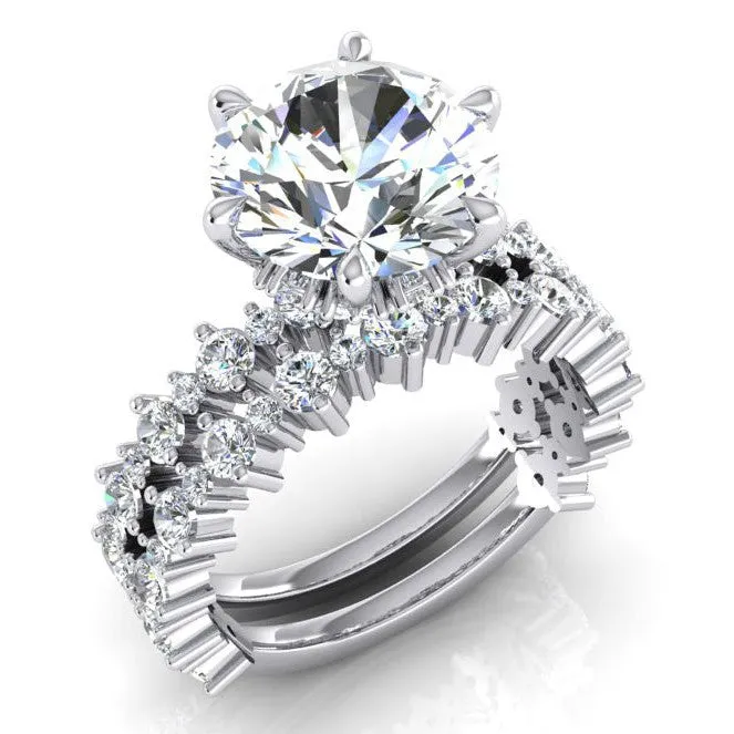 Alternating Mined Diamond Size Engagement Ring and Band Set HarryChadEntcom Rings Alternating Mined Diamond Size Engagement Ring and Band Set HarryChadEntcom Rings