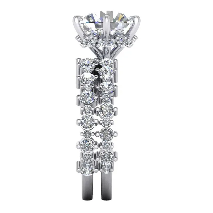 Alternating Mined Diamond Size Engagement Ring and Band Set HarryChadEntcom Rings Alternating Mined Diamond Size Engagement Ring and Band Set HarryChadEntcom Rings