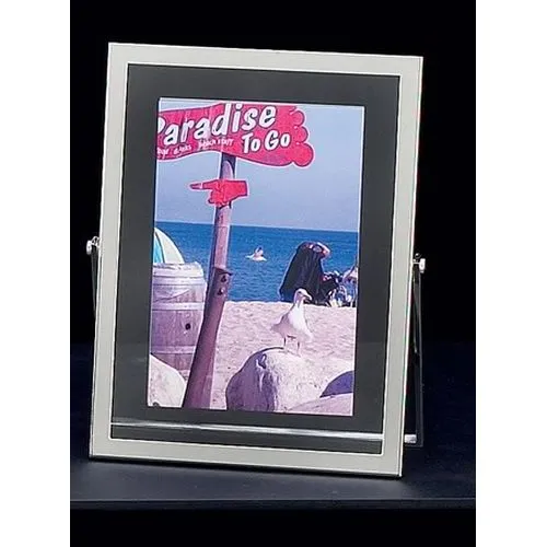 Bey Berk Rings Silver Plated 4X6 Floating Picture Frame With Easel Back