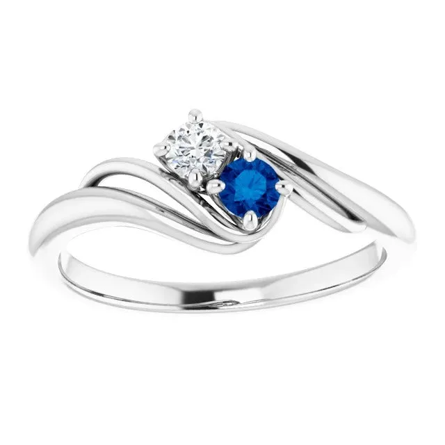 GB Natural Earth Mined Diamond Round Blue Sapphire Bypass Setting Ring 150 Carats Rings GB Natural Earth Mined Diamond Round Blue Sapphire Bypass Setting Ring 150 Carats Rings
