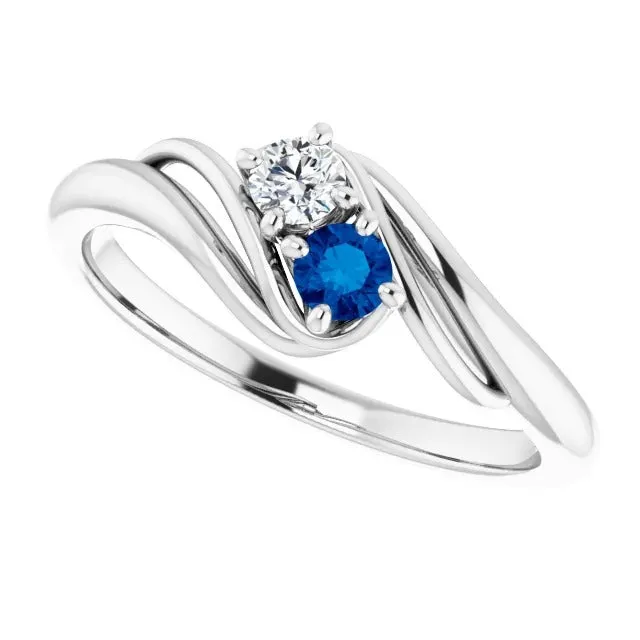 GB Natural Earth Mined Diamond Round Blue Sapphire Bypass Setting Ring 150 Carats Rings GB Natural Earth Mined Diamond Round Blue Sapphire Bypass Setting Ring 150 Carats Rings