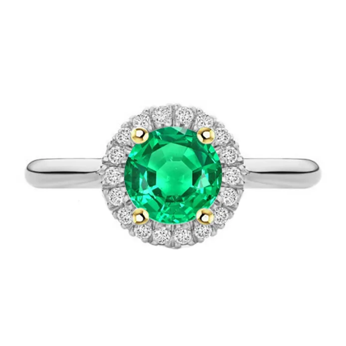 Green Emerald Halo Ring For Engagement HarryChadEntcom Rings