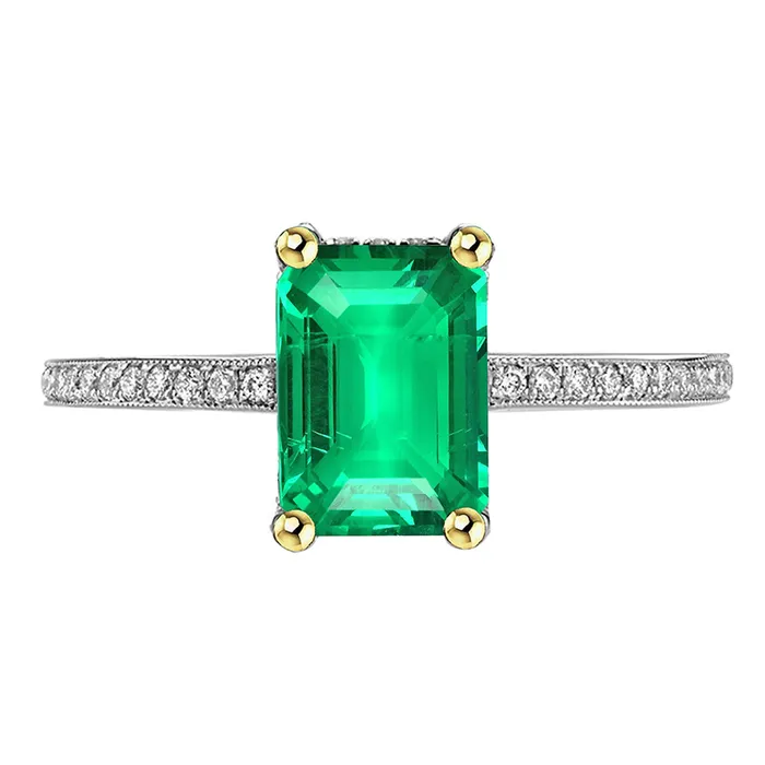 HarryChadEntcom Rings 14K Gold Gemstone Jewelry Green Emerald Diamond Ring HarryChadEntcom Rings 14K Gold Gemstone Jewelry Green Emerald Diamond Ring