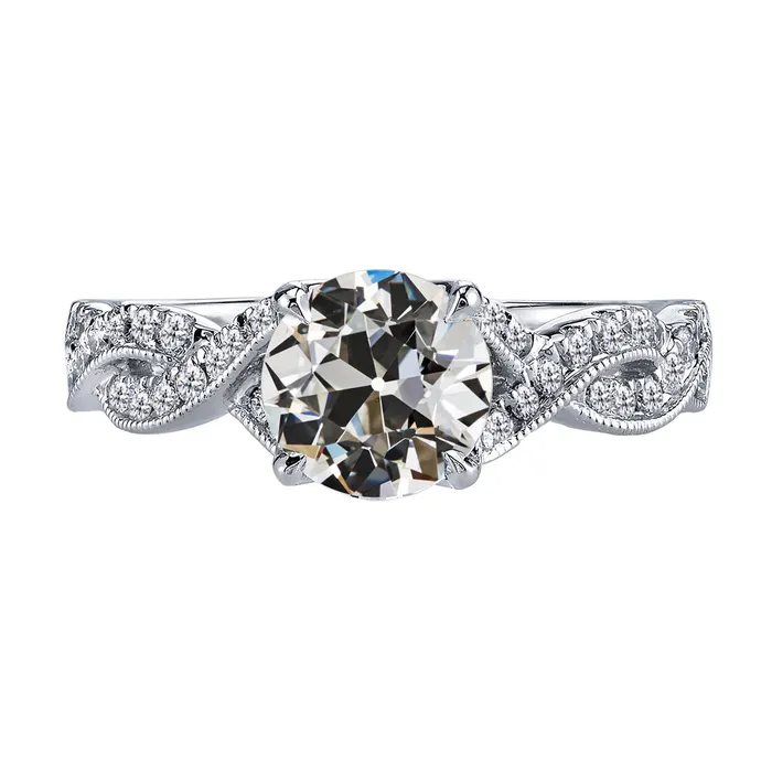HarryChadEntcom Rings 3 Carats Round Old Miner Real Diamond 4 Prong Milgrain Wedding Ring