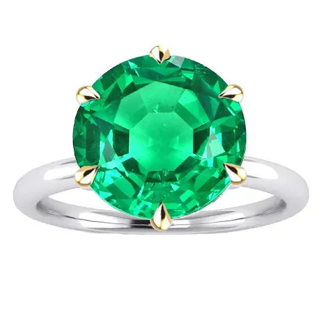 HarryChadEntcom Rings Classic Green Emerald Gemstone Ring Two Tone