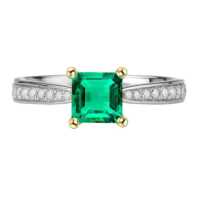 HarryChadEntcom Rings Princess Cut Gemstone Ring Green Emerald Diamond Jewelry HarryChadEntcom Rings Princess Cut Gemstone Ring Green Emerald Diamond Jewelry