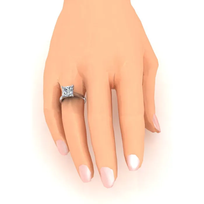 HarryChadEntcom Rings Princess Cut Solitaire Engagement Ring 250 Carats Mined Diamond