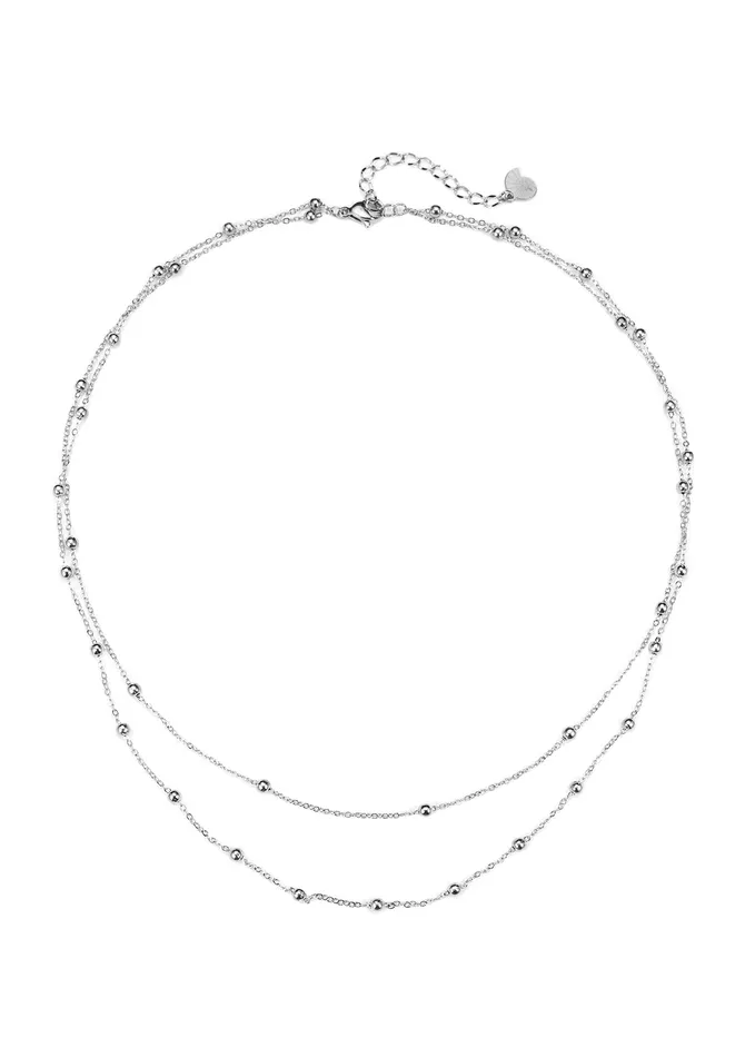 Hey Happiness Layered Necklace Silver Necklaces Hey Happiness Layered Necklace Silver Necklaces