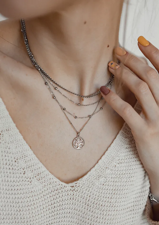 Hey Happiness Layered Necklace Silver Necklaces Hey Happiness Layered Necklace Silver Necklaces